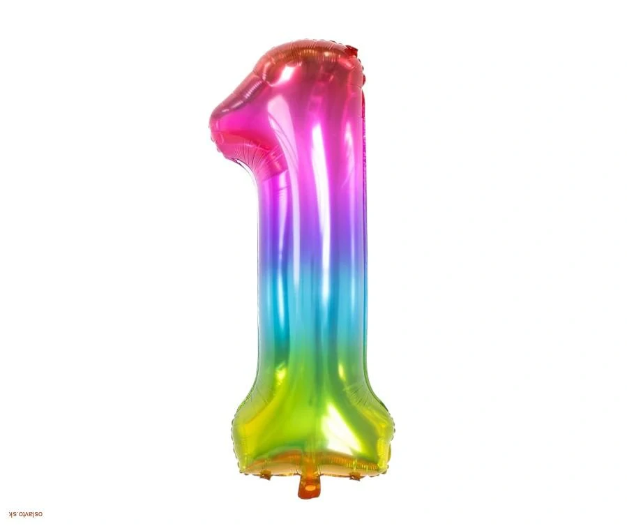 FÓLIOVÝ BALÓN / DÚHOVÝ / ČÍSLO 1 / 81 CM