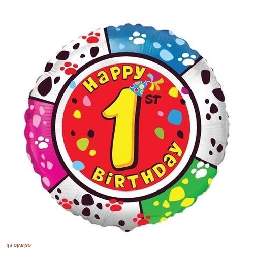FÓLIOVÝ BALÓNIK HAPPY BIRTHDAY ČÍSLO 1 - 45 CM