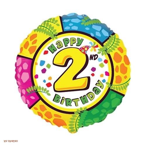 FÓLIOVÝ BALÓNIK HAPPY BIRTHDAY ČÍSLO 2 - 45 CM