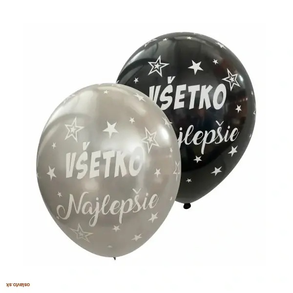 Balón - VŠETKO NAJLEPŠIE - STRIEBORNÝ 32CM