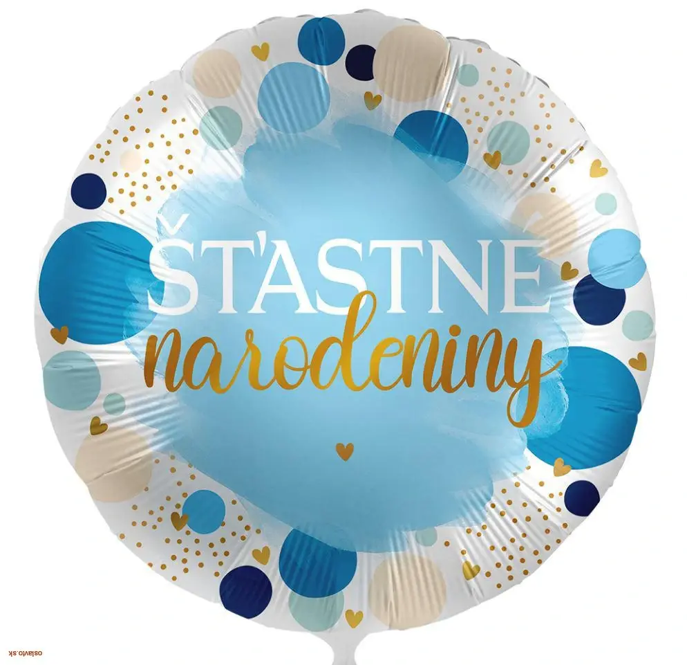 FÓLIOVÝ BALÓNIK ŠŤASTNÉ NARODENINY SK - BLUE BIRTHDAY - 43 CM