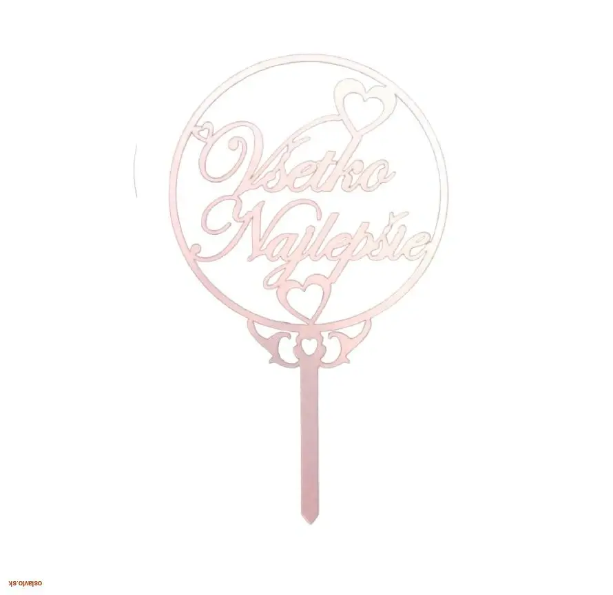 ZÁPICH DO TORTY VŠETKO NAJLEPŠIE / ROSE GOLD KRUH