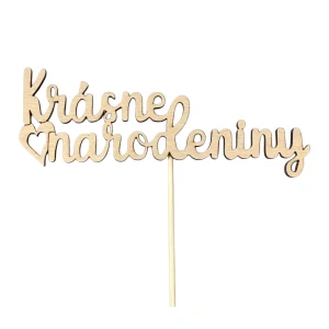 ZÁPICH DO TORTY - KRÁSNE NARODENINY / DREVENÝ 12 CM