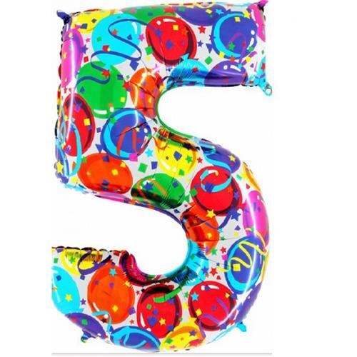 FOLIOVÁ ČÍSLICA 5- PÁRTY - 102 CM