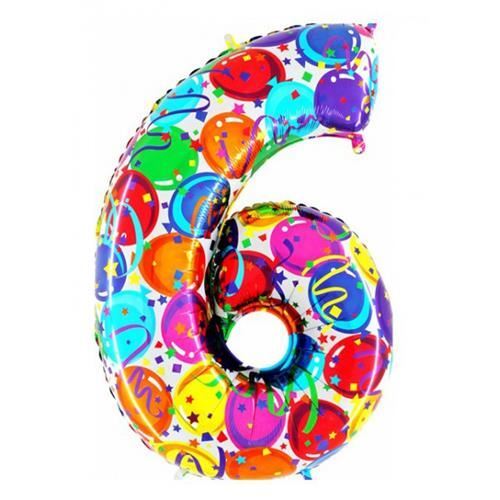 FOLIOVÁ ČÍSLICA 6- PÁRTY - 102 CM