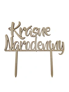 ZÁPICH DO TORTY - KRÁSNE NARODENINY / DREVENÝ 15 CM