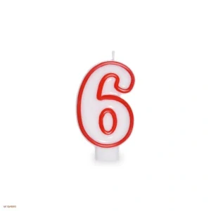 TORTOVÁ SVIEČKA - ČÍSLO 6 / ČERVENÁ
