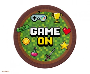 Papierové party taniere Game On – gaming párty 18 cm (6 ks)