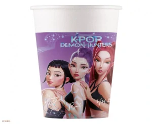 Papierové párty poháre K-POP Demon Hunters 200 ml, 8 ks