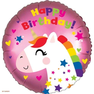 Fóliový balón jednorožec Happy Birthday 45 cm – narodeninová párty