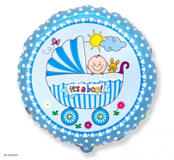 Fóliový balón okrúhly It’s a Boy / 46 cm