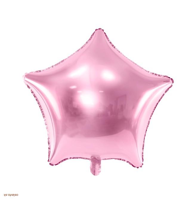 Fóliový balón hviezda / ružový / 46 CM