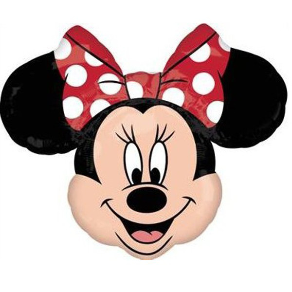 FÓLIOVÝ BALÓNIK HLAVA MINNIE MOUSE S ČERVENOU MAŠĽOU - 60 CM