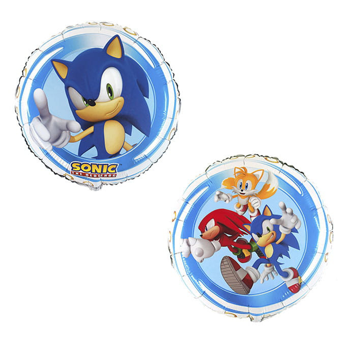 FÓLIOVÝ BALÓNIK JEŽKO SONIC OKRÚHLY 45 CM