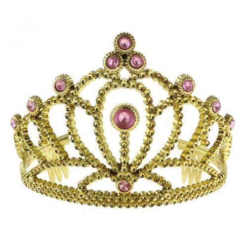 KORUNKA PRE PRINCEZNY S RUŽOVÝMI KAMEŇMI - ZLATÁ