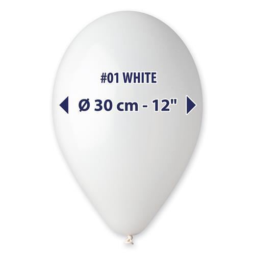 LATEXOVÝ BALÓN 30 CM - BIELA