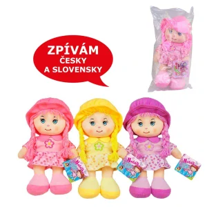 Bábika textilná, spieva 3 pesničky 26cm