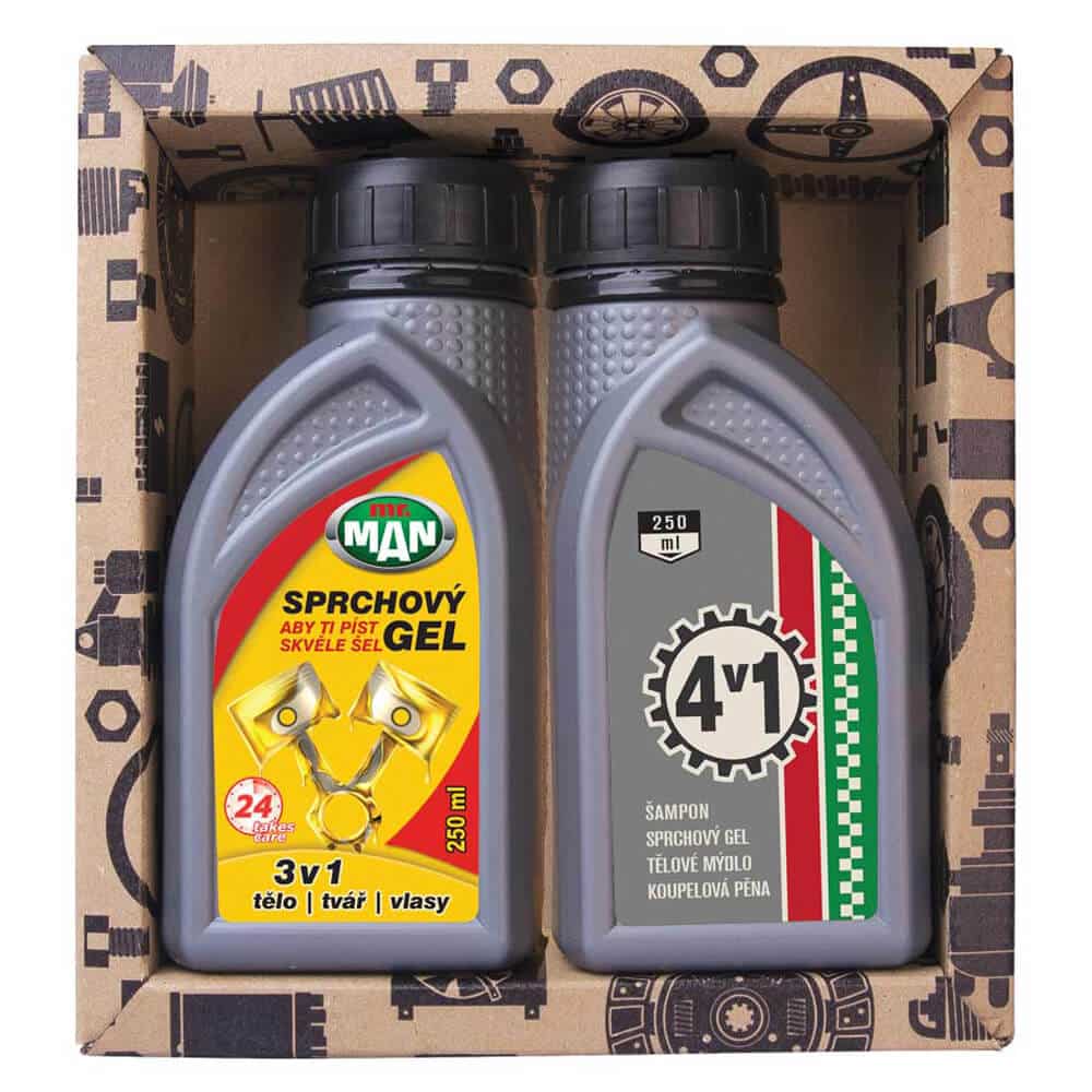 Kozmetická sada pre mužov "OLEJ"- sprchovací gél 250 ml /3v1, 250ml /4v1