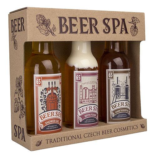 Kozmetická sada pre mužov "Beer Spa premium" - sprchový gél 200ml, šampón 200ml a pena 200ml