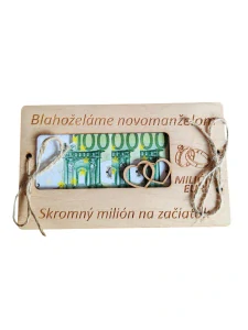 Tabuľka na darovanie peňazí - NOVOMANŽELOM