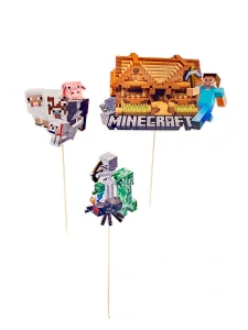 Zápichy do torty / candy bar - Minecraft 3 ks