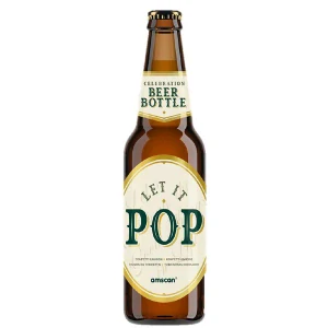 VYSTREĽOVACIE KONFETY VO FĽAŠI PIVO / ZLATÉ 23 CM