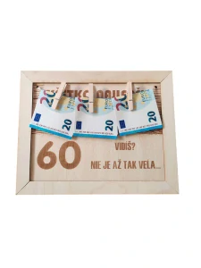 Tabuľka na darovanie peňazí - k 60.NARODENINÁM