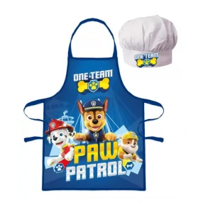 DETSKÁ ZÁSTERA LABKOVÁ PATROLA MODRÁ + KUCHÁRSKA ČIAPKA
