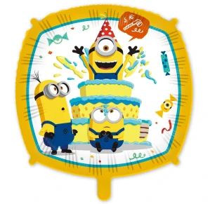 FÓLIOVÝ BALÓNIK ŠTVOREC MIMONI S TORTOU PARTY 43 CM