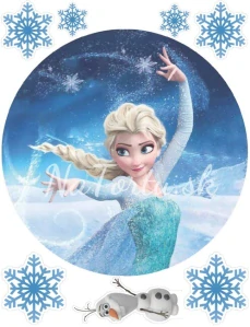 Jedlý obrázok na fondáne Frozen Elsa 19 cm + 7 ks