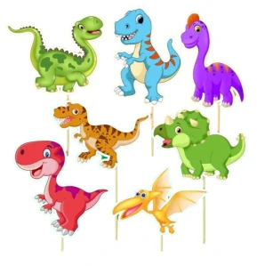 Zápichy do torty / candy bar - Dinosaury 7 ks