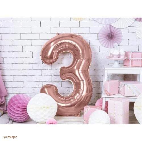 FOLIOVÁ ČÍSLICA - ROSE GOLD 3 - 86 CM