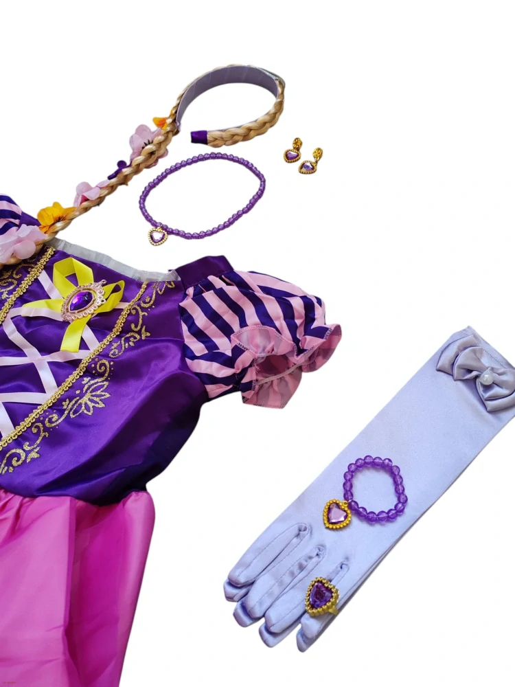 Detský kostým RAPUNZEL NA VLÁSKU / 5–6 ROKOV / 110–116 + doplnky