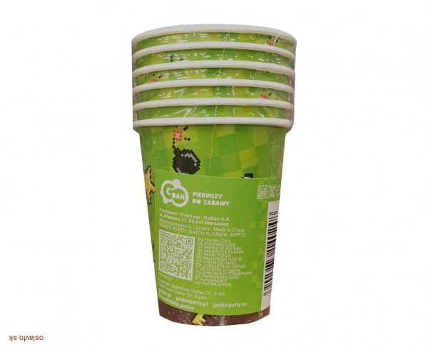 Papierové párty poháre Game On – gaming párty (6 ks)