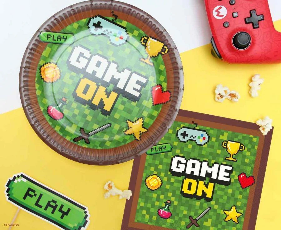 Papierové obrúsky Game On – gaming párty 33 cm (20 ks)