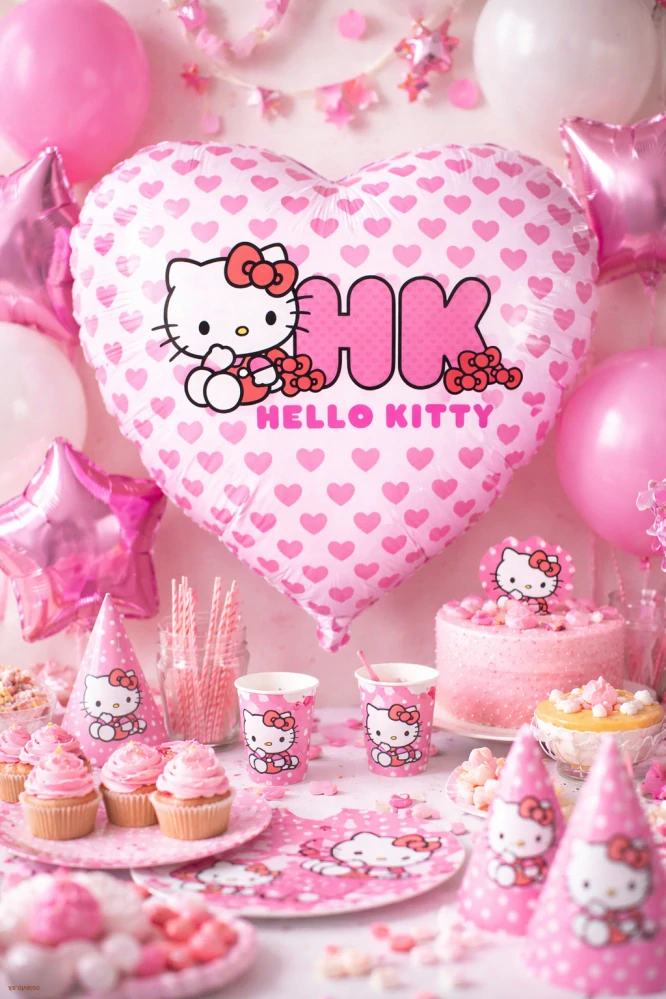 Fóliový balón Hello Kitty srdce 45 cm