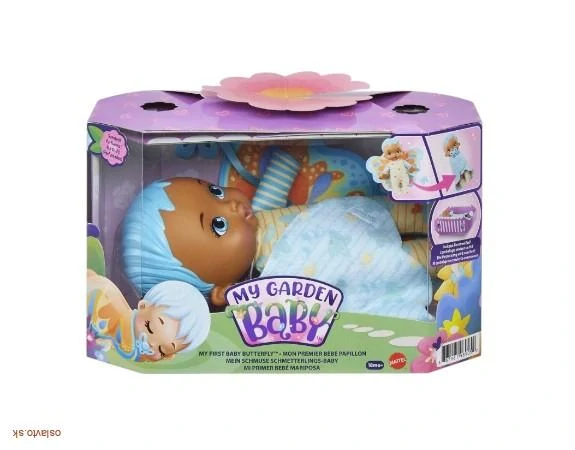 Bábika My Garden Baby™ Motýlie bábätko modré – mäkká voňavá pre deti