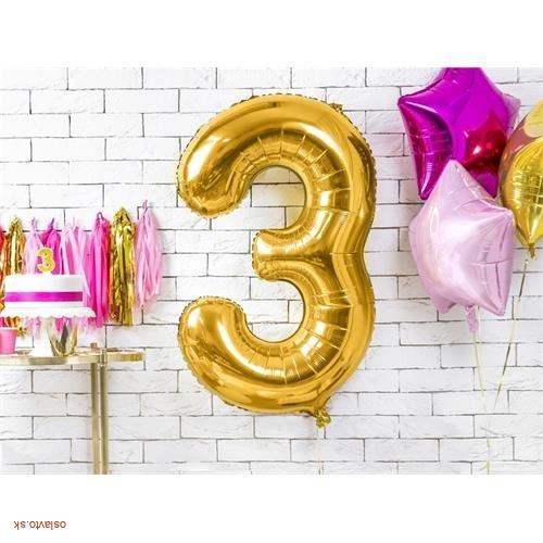 FOLIOVÁ ČÍSLICA - ZLATÁ 3 - 86 CM