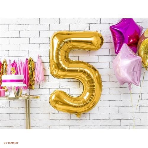 FOLIOVÁ ČÍSLICA - ZLATÁ 5 - 86 CM