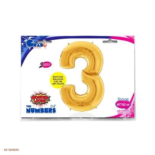 FOLIOVÁ ČÍSLICA - ZLATÁ 3 - 163 CM