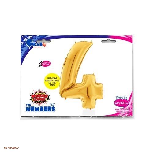 FOLIOVÁ ČÍSLICA - ZLATÁ 4 - 163 CM