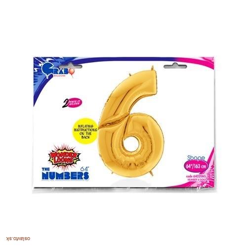 FOLIOVÁ ČÍSLICA - ZLATÁ 6 - 163 CM