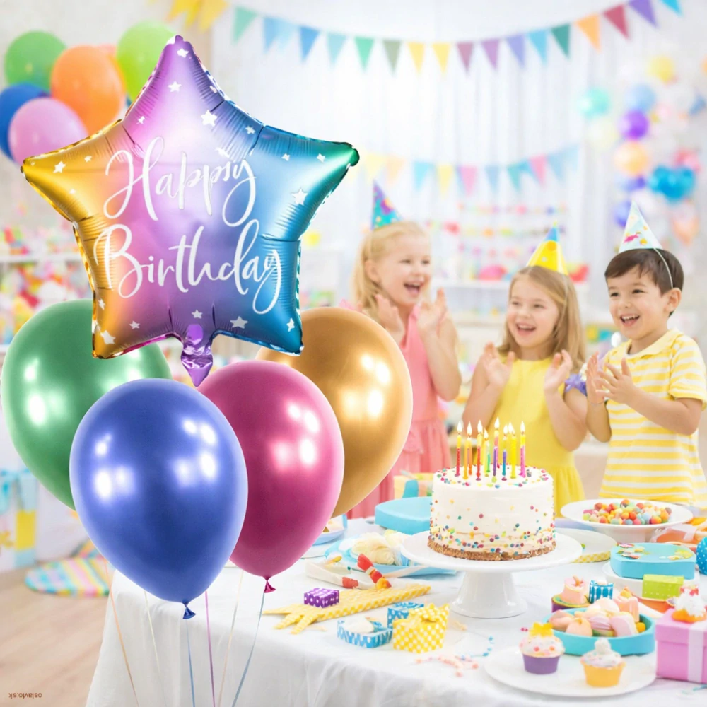 BALÓNOVÝ SET HAPPY BIRTHDAY DÚHOVÝ - 5 KS