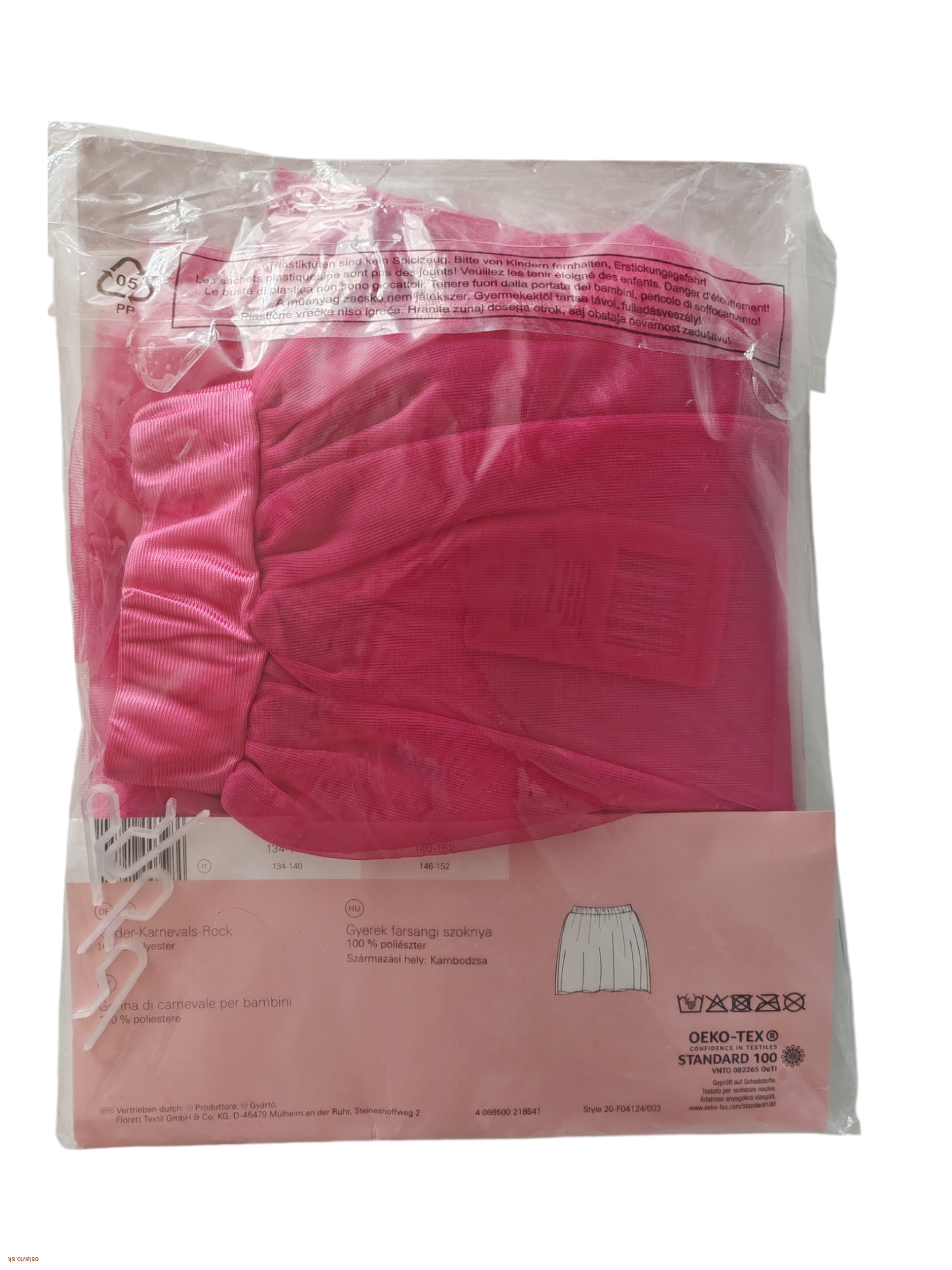 KOSTÝM TYLOVÁ RUŽOVÁ SUKŇA XXS /134-140 CM 