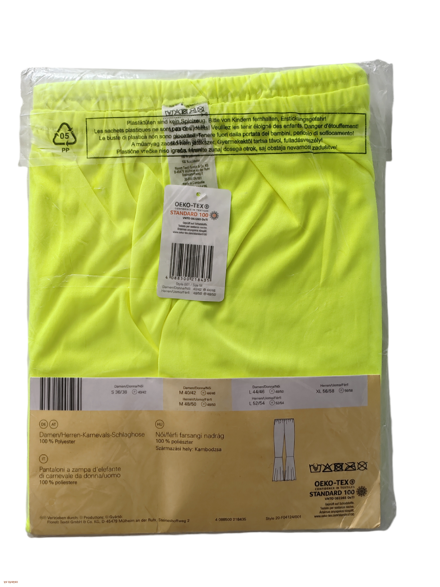 Široké Twistové Nohavice Kostým NEON XS / 146-152 