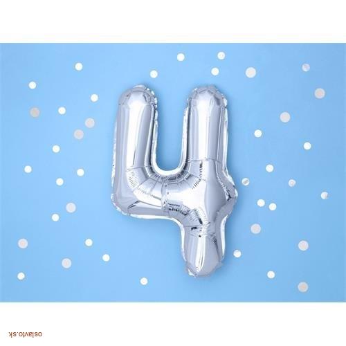 FOLIOVÁ ČÍSLICA - STRIEBORNÁ 4 - 35 CM