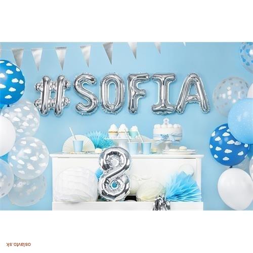 FOLIOVÁ ČÍSLICA - STRIEBORNÁ 8 - 35 CM