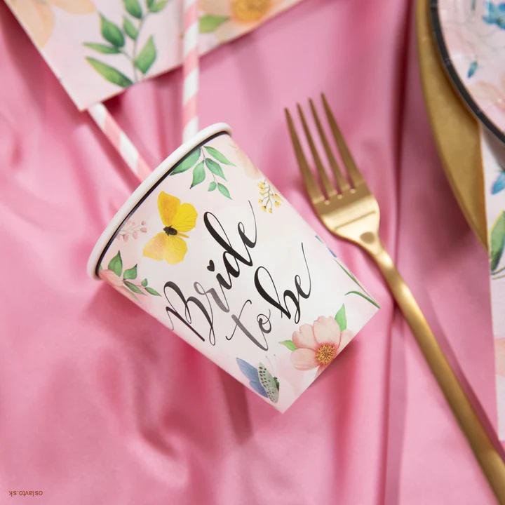 PAPIEROVÉ PÁRTY POHÁRE / BRIDE TO BE / 6 KS