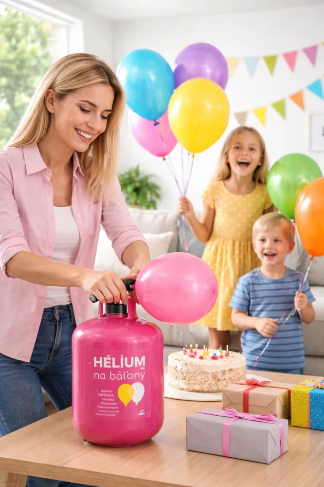 Héliová fľaša na nafukovanie balónov – jednorazová, cca 20 balónov