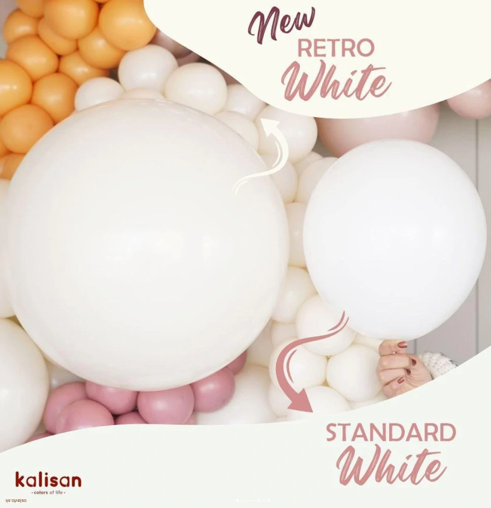 LATEXOVÝ BALÓN 30 CM - RETRO WHITE